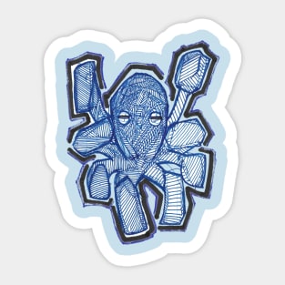 Blue Lined Octopus Sticker